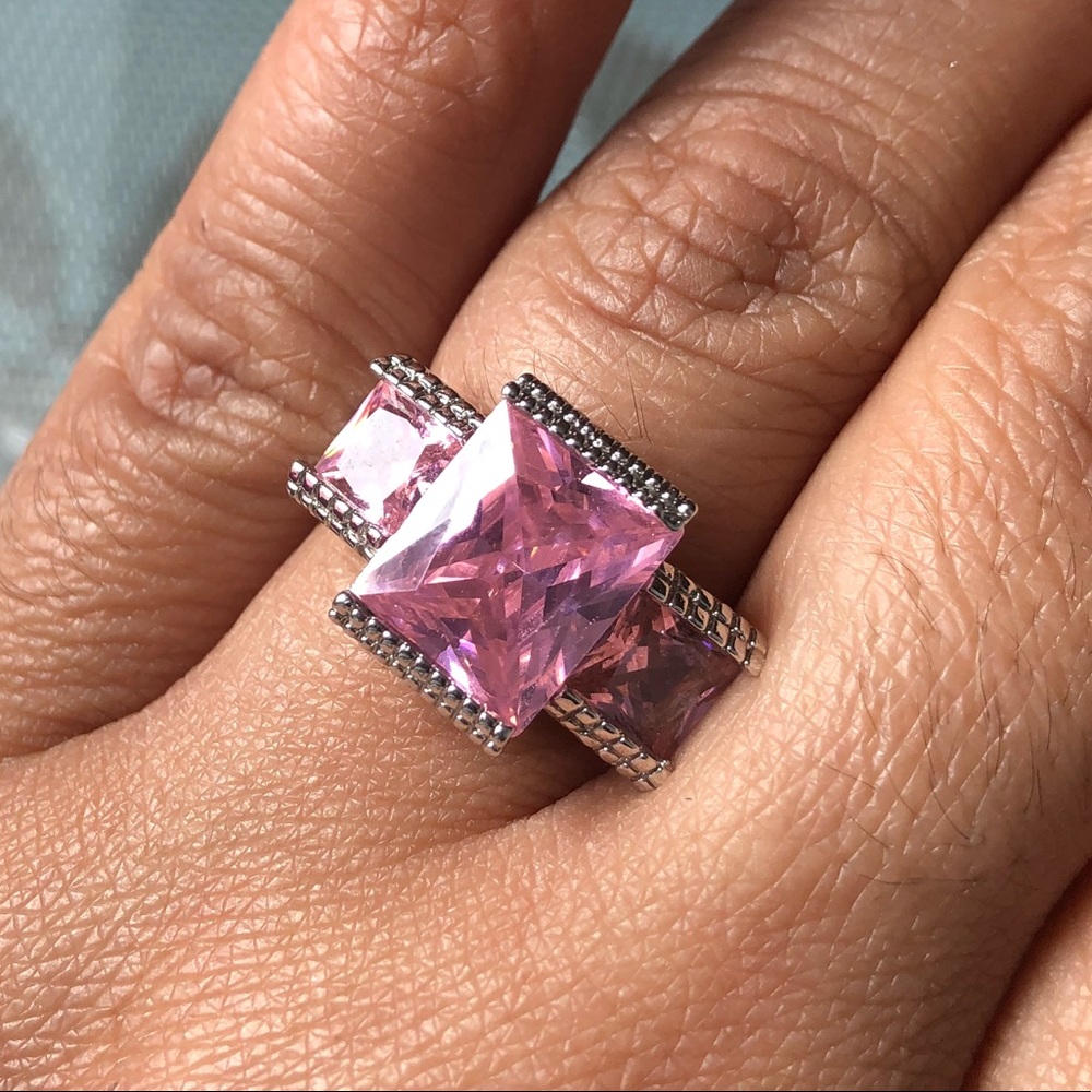 New Sterling Silver Pink Sapphire ring
